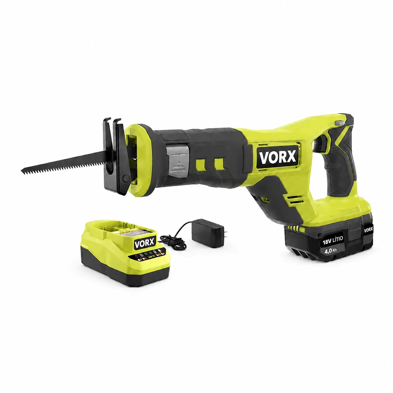 Serra Sabre VORX 18V VORX+ com Bateria 4 Ah e Carregador